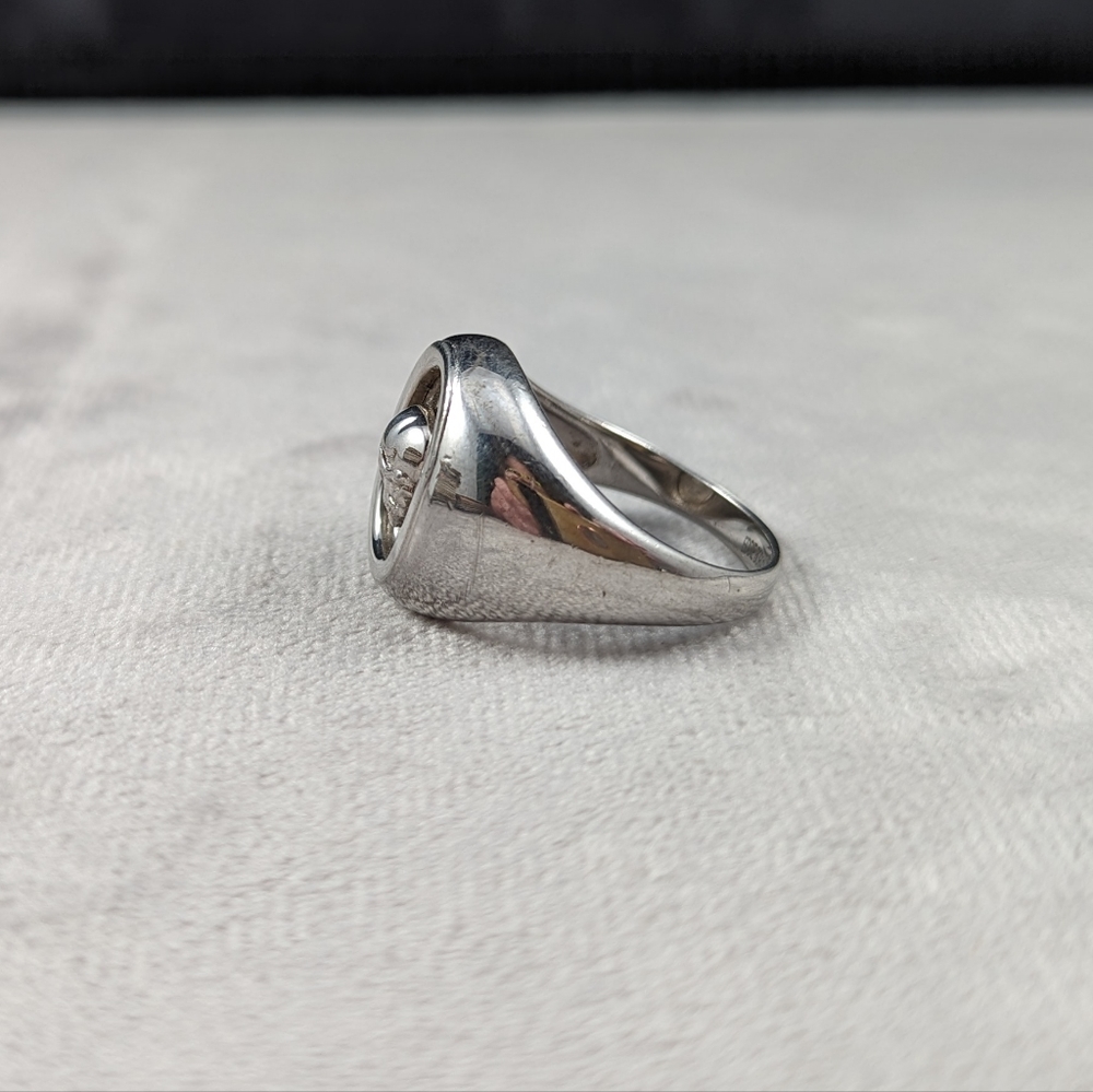 Eddie Borgo Sterling Silver 925 Men's Skull Signet Ring - Picture 3 of 12